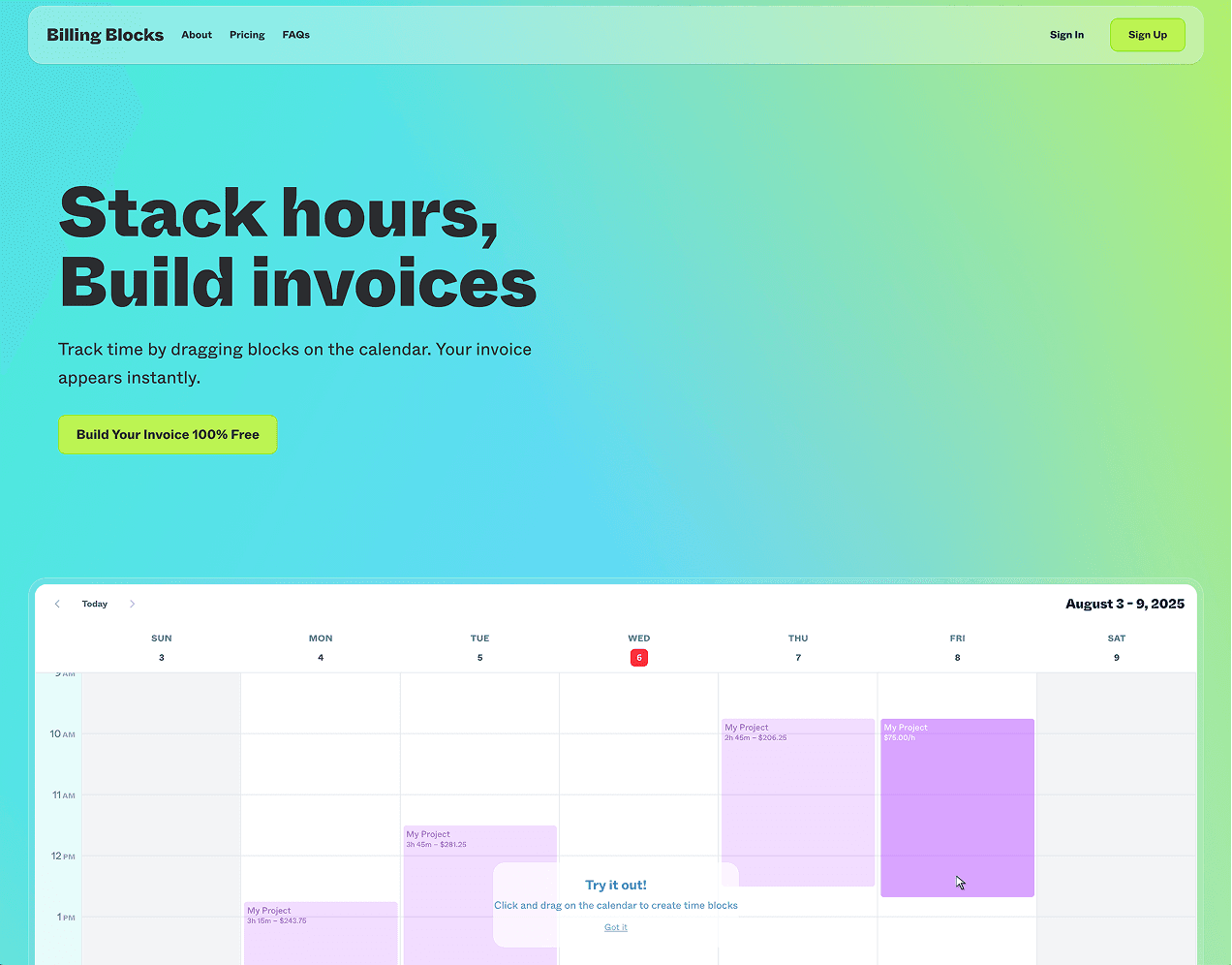 Billing Blocks live product